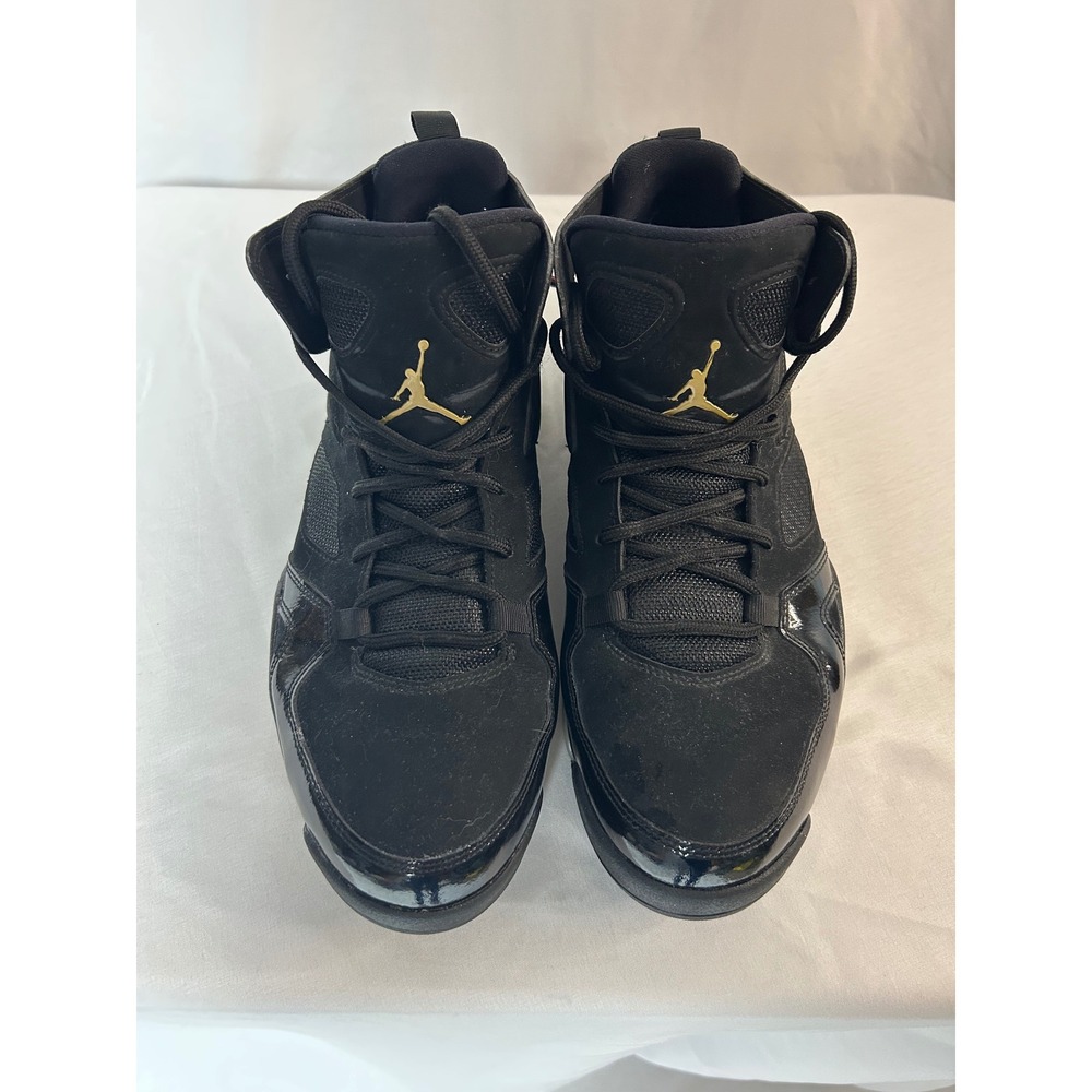 Jordan Flight Club 91 Black Metallic Gold Sneakers 555475-031 Mens 9.5